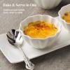 imageDOWAN Ramekins 6 oz Creme Brulee Ramekins oven safe FlowerShaped Porcelain Ramekin for Baking Pudding Souffle Dish Custard Cups Dipping Sauce Bowls Set of 6 WhiteWhite