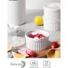 imageDOWAN Ramekins 8 oz Oven Safe with Lids Creme Brulee Ramekins Bowls Porcelain Ramiken Souffle Dishes Custard Cups for Baking Small Bowls for Pudding Dip Sauces Charcuterie Dessert White Set of 610 oz