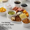 imageDOWAN Ramekins 8 oz Oven Safe with Lids Creme Brulee Ramekins Bowls Porcelain Ramiken Souffle Dishes Custard Cups for Baking Small Bowls for Pudding Dip Sauces Charcuterie Dessert White Set of 68 oz