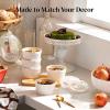 imageDOWAN Ramekins 8 oz Oven Safe with Lids Creme Brulee Ramekins Bowls Porcelain Ramiken Souffle Dishes Custard Cups for Baking Small Bowls for Pudding Dip Sauces Charcuterie Dessert White Set of 68 oz