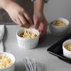 imageDOWAN Ramekins 8 oz Oven Safe with Lids Creme Brulee Ramekins Bowls Porcelain Ramiken Souffle Dishes Custard Cups for Baking Small Bowls for Pudding Dip Sauces Charcuterie Dessert White Set of 66 oz