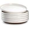 imageDOWAN 105quot Large Dinner Plates Set of 6 Ceramic Salad Plate Microwave Oven ampamp Dishwasher Safe MoonWhite Design Perfect for Party Dessert Wedding Appetizer Birthday Mothers Day Gifts85 Inch