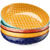 imageDOWAN 85quot Vibrant Pasta Salad ampamp Soup Serving Bowls Set of 4 Embossed Large Porcelain Ceramic Microwave Oven ampamp Dishwasher Safe Bonita Design Perfect for Daily Dining Family Gatherings PartyVibrant Color