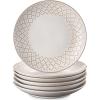 imageDOWAN 88quot Dinner Plates Set of 6 Ceramic Salad Plate White Microwave Oven ampamp Dishwasher Safe Relief Design Perfect for Party Dessert Wedding Appetizer Birthday Mothers Day Gifts88 inch