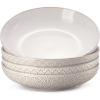 imageDOWAN 975quot Pasta Bowls Set of 4 with Embossed Reactive Glaze 56oz Large Shallow White Ceramic Salad Bowls Wide Dinner Bowls for Pasta Soup ampamp Stew Microwave ampamp Dishwasher Safe Housewarming Gift975 Pasta Bowls Set of 4
