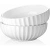 imageDOWAN 98 Serving Bowls 86 oz White Serving Platters Large Ceramic Serving Dishes Fruit Bowl Set of 2 for Entertaining Party Kitchen Dinner Banquet Housewarming Gift WhiteFluted