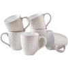 imageDOWAN Coffee Mugs Set of 6 19 oz Large Mug Ceramic Embossment Stoneware Tea Cups with Handle for Men Women Handcrafted Mug Gift Set Housewarming Wedding Gift