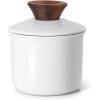 imageDOWAN French Butter Crock for Countertop Ceramic Butter Dish with Waterline Porcelain Butter Container for Spreadable Soft Butter French Butter Dish with LidWhite