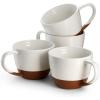 imageDOWAN Large Coffee Mugs Set of 4 18 oz Ceramic Coffee Cups with Big Handle for Latte Tea Cappuccino Unique Design Housewarming Gift for Men and Women Glaze with Specks