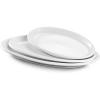 imageDOWAN Large Serving Platter 16quot14quot12quot Oval Platters Oven Safe White Serving Plates for Wedding Decor Ceramic Serving Dish for Entertaining Food Set of 3Oval
