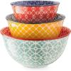 imageDOWAN Mixing Bowls Ceramic Mixing Bowls for Kitchen Colorful Vibrant Nesting Bowls for Cooking Baking Prepping Serving Salad Housewarming Gift Microwave Dishwasher Safe 3721 Qt Set of 3
