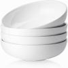 imageDOWAN Pasta Bowls 47 oz Large Salad Bowls 25quot Deep Soup Bowls Porcelain Serving Bowls Set of 4 Big Kitchen Dinner Bowl Plates Pasta Plates Microwave ampamp Dishwasher Safe Creamy White