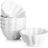 imageDOWAN Ramekins 6 oz Creme Brulee Ramekins oven safe FlowerShaped Porcelain Ramekin for Baking Pudding Souffle Dish Custard Cups Dipping Sauce Bowls Set of 6 WhiteWhite