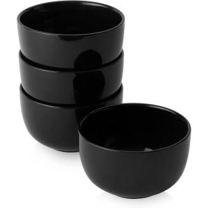 imageDOWAN 58quot Deep Soup Bowls ampamp Cereal Bowls  30 Ounces Large Bowls Set of 4 for Kitchen  White Ceramic Bowls for Cereal Soup Oatmeal Salad Ramen Noodle Rice  Dishwasher ampamp Oven SafeBlack
