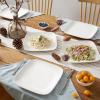 imageDOWAN 106quot Square Dinner Plates Set of 6  White Ceramic Plates for Dinner Salad Appetizer ampamp Dessert Microwave Oven Dishwasher Safe  Perfect for Party Wedding Birthday Mothers Day Gifts