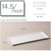 imageDOWAN 145quot Rectangular Plates Set of 4  Long Serving Trays for Sushi Pasta Chips Appetizer Cake  White Ceramic Rectangle Platter for Party Restaurant Banquet  Dishwasher ampamp Oven Safe145 Inches