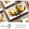imageDOWAN 145quot Rectangular Plates Set of 4  Long Serving Trays for Sushi Pasta Chips Appetizer Cake  White Ceramic Rectangle Platter for Party Restaurant Banquet  Dishwasher ampamp Oven Safe97Inches