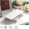 imageDOWAN 145quot Rectangular Plates Set of 4  Long Serving Trays for Sushi Pasta Chips Appetizer Cake  White Ceramic Rectangle Platter for Party Restaurant Banquet  Dishwasher ampamp Oven Safe145 Inches