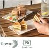 imageDOWAN 145quot Rectangular Plates Set of 4  Long Serving Trays for Sushi Pasta Chips Appetizer Cake  White Ceramic Rectangle Platter for Party Restaurant Banquet  Dishwasher ampamp Oven Safe97Inches