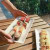 imageDOWAN 145quot Rectangular Plates Set of 4  Long Serving Trays for Sushi Pasta Chips Appetizer Cake  White Ceramic Rectangle Platter for Party Restaurant Banquet  Dishwasher ampamp Oven Safe12Inches