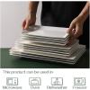 imageDOWAN 145quot Rectangular Plates Set of 4  Long Serving Trays for Sushi Pasta Chips Appetizer Cake  White Ceramic Rectangle Platter for Party Restaurant Banquet  Dishwasher ampamp Oven Safe97Inches