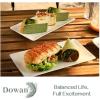 imageDOWAN 145quot Rectangular Plates Set of 4  Long Serving Trays for Sushi Pasta Chips Appetizer Cake  White Ceramic Rectangle Platter for Party Restaurant Banquet  Dishwasher ampamp Oven Safe12Inches