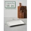 imageDOWAN 14quot Serving Trays Serving Platters Ceramic Serving Platters and Trays Rectangle Plates Set of 3 for Weddings Parties Oven Microwave Dishwasher Heat Resistant Easy to Clean White4 PCS