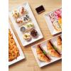 imageDOWAN 14quot Serving Trays Serving Platters Ceramic Serving Platters and Trays Rectangle Plates Set of 3 for Weddings Parties Oven Microwave Dishwasher Heat Resistant Easy to Clean White4 PCS