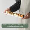 imageDOWAN 14quot Sushi Plate Set of 4  Long Rectangle Plates and Cracker Trays for Serving  White Ceramic Platters for Party and Entertaining  Dishwasher ampamp Oven Safe