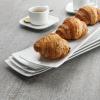 imageDOWAN 14quot Sushi Plate Set of 4  Long Rectangle Plates and Cracker Trays for Serving  White Ceramic Platters for Party and Entertaining  Dishwasher ampamp Oven Safe