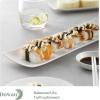 imageDOWAN 14quot Sushi Plate Set of 4  Long Rectangle Plates and Cracker Trays for Serving  White Ceramic Platters for Party and Entertaining  Dishwasher ampamp Oven Safe