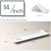 imageDOWAN 14quot Sushi Plate Set of 4  Long Rectangle Plates and Cracker Trays for Serving  White Ceramic Platters for Party and Entertaining  Dishwasher ampamp Oven Safe