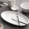 imageDOWAN 14quot White Serving Platters for Entertaining Oval Serving Plates Party Serving Trays and Platters Oven Safe Porcelain Dinner Serving Tray Serving Dishes for Meat Set of 214 in  8 in