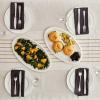 imageDOWAN 14quot White Serving Platters for Entertaining Oval Serving Plates Party Serving Trays and Platters Oven Safe Porcelain Dinner Serving Tray Serving Dishes for Meat Set of 216 in x 87 in