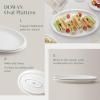 imageDOWAN 14quot White Serving Platters for Entertaining Oval Serving Plates Party Serving Trays and Platters Oven Safe Porcelain Dinner Serving Tray Serving Dishes for Meat Set of 216 in x 87 in