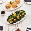 imageDOWAN 14quot White Serving Platters for Entertaining Oval Serving Plates Party Serving Trays and Platters Oven Safe Porcelain Dinner Serving Tray Serving Dishes for Meat Set of 216 in x 87 in