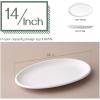 imageDOWAN 14quot White Serving Platters for Entertaining Oval Serving Plates Party Serving Trays and Platters Oven Safe Porcelain Dinner Serving Tray Serving Dishes for Meat Set of 214 in  8 in