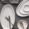 imageDOWAN 14quot White Serving Platters for Entertaining Oval Serving Plates Party Serving Trays and Platters Oven Safe Porcelain Dinner Serving Tray Serving Dishes for Meat Set of 214 in  8 in
