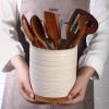 imageDOWAN 360 Rotating Extra Large Cooking Utensil Holder 76quot Kitchen Utensil Holder for Countertop Utensil Crock for Farmhouse Kitchen Decor Ceramic Stable Utensil Caddy WhiteWhite