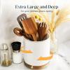imageDOWAN 360 Rotating Extra Large Cooking Utensil Holder 76quot Kitchen Utensil Holder for Countertop Utensil Crock for Farmhouse Kitchen Decor Ceramic Stable Utensil Caddy WhiteWhite