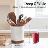 imageDOWAN 360 Rotating Extra Large Cooking Utensil Holder 76quot Kitchen Utensil Holder for Countertop Utensil Crock for Farmhouse Kitchen Decor Ceramic Stable Utensil Caddy WhiteSpecks White
