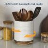 imageDOWAN 360 Rotating Extra Large Cooking Utensil Holder 76quot Kitchen Utensil Holder for Countertop Utensil Crock for Farmhouse Kitchen Decor Ceramic Stable Utensil Caddy WhiteWhite