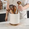 imageDOWAN 360 Rotating Extra Large Cooking Utensil Holder 76quot Kitchen Utensil Holder for Countertop Utensil Crock for Farmhouse Kitchen Decor Ceramic Stable Utensil Caddy WhiteWhite