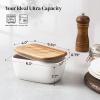 imageDOWAN 65quot Large Butter Dish  Ceramic Butter Dish with Lid for Countertop  White Butter Keeper Holds Up to 3 Sticks  Butter Holder and Container with HighQuality Silicone SealingWhite