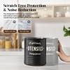 imageDOWAN 72 Extra Large Kitchen Utensil Holder  Farmhouse Utensil Holder for Countertop  Ceramic Utensil Crock with Protection Cork Mat  Kitchen Decor ampamp Housewarming Gift GreyMatte Black