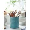 imageDOWAN 72 Extra Large Kitchen Utensil Holder  Farmhouse Utensil Holder for Countertop  Ceramic Utensil Crock with Protection Cork Mat  Kitchen Decor ampamp Housewarming Gift GreyTurquoise
