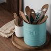 imageDOWAN 72 Extra Large Kitchen Utensil Holder  Farmhouse Utensil Holder for Countertop  Ceramic Utensil Crock with Protection Cork Mat  Kitchen Decor ampamp Housewarming Gift GreyTurquoise