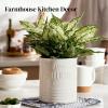 imageDOWAN 72 Extra Large Kitchen Utensil Holder  Farmhouse Utensil Holder for Countertop  Ceramic Utensil Crock with Protection Cork Mat  Kitchen Decor ampamp Housewarming Gift GreyWhite