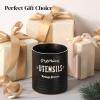 imageDOWAN 72 Extra Large Kitchen Utensil Holder  Farmhouse Utensil Holder for Countertop  Ceramic Utensil Crock with Protection Cork Mat  Kitchen Decor ampamp Housewarming Gift GreyMatte Black