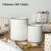 imageDOWAN 72 Extra Large Kitchen Utensil Holder  Farmhouse Utensil Holder for Countertop  Ceramic Utensil Crock with Protection Cork Mat  Kitchen Decor ampamp Housewarming Gift GreyWhite